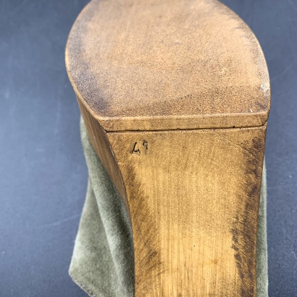 Christian Di Riccio Italy Green Suede Chunky Platform Heels Size 41 10.5 - Picture 6 of 7